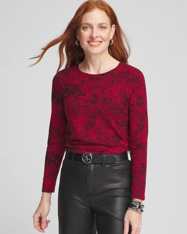 Touch of Cool Snake Print Layering Tee - image 1